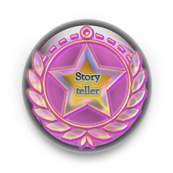 Storyteller Pink Badge Sample